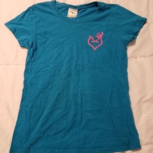 4/10 Browning t-shirt, blue and pink, size small